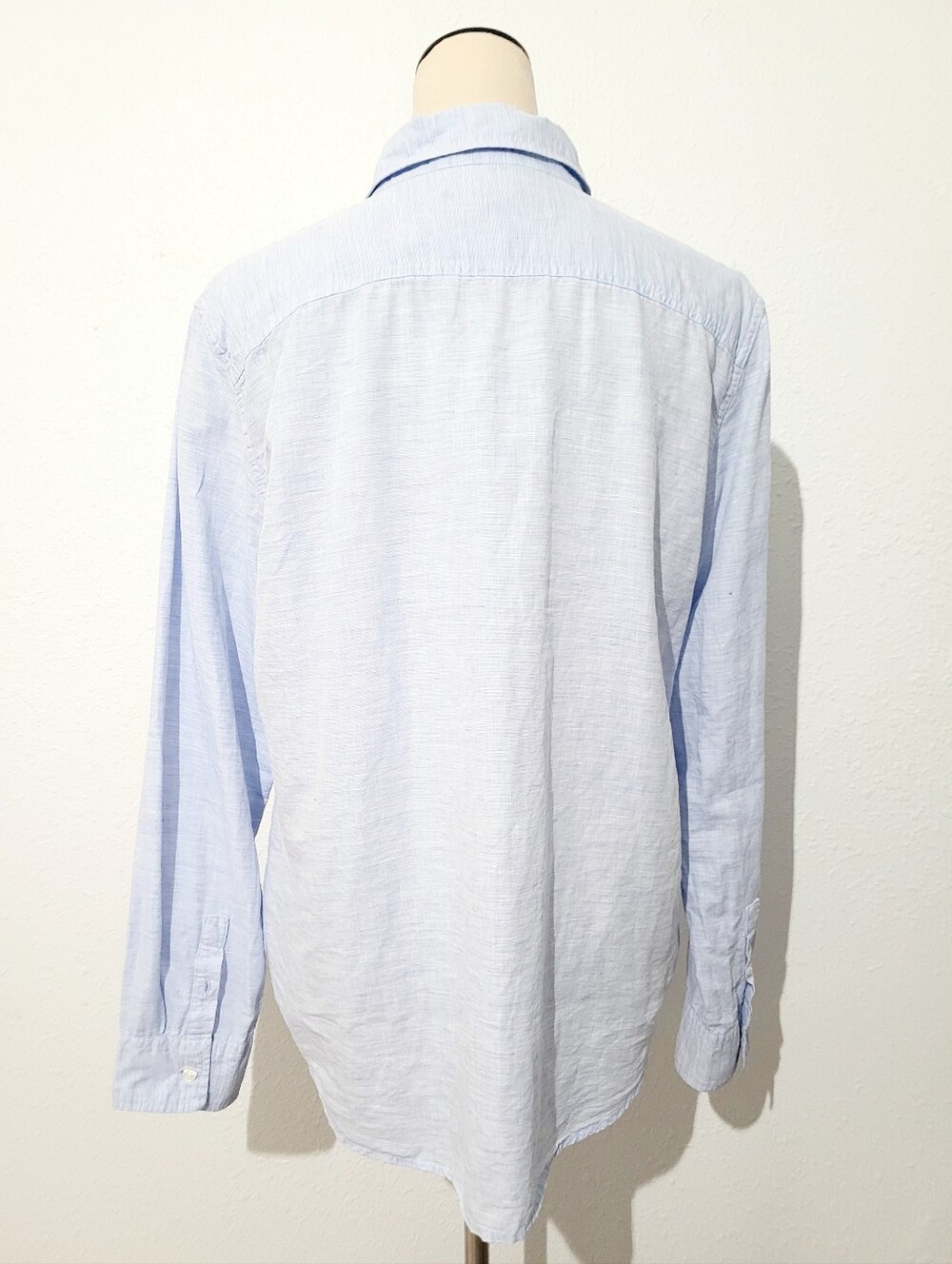 Linen Blend Shirt Women SZ XL Light Blue Button Front Casual Coastal Top Chaps - Picture 5 of 12